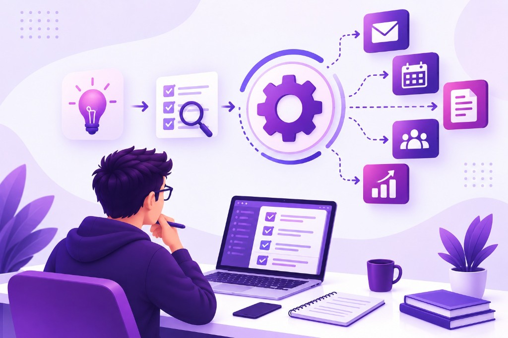 Choosing what to automate first: evaluate ideas, then route tasks through an automation workflow